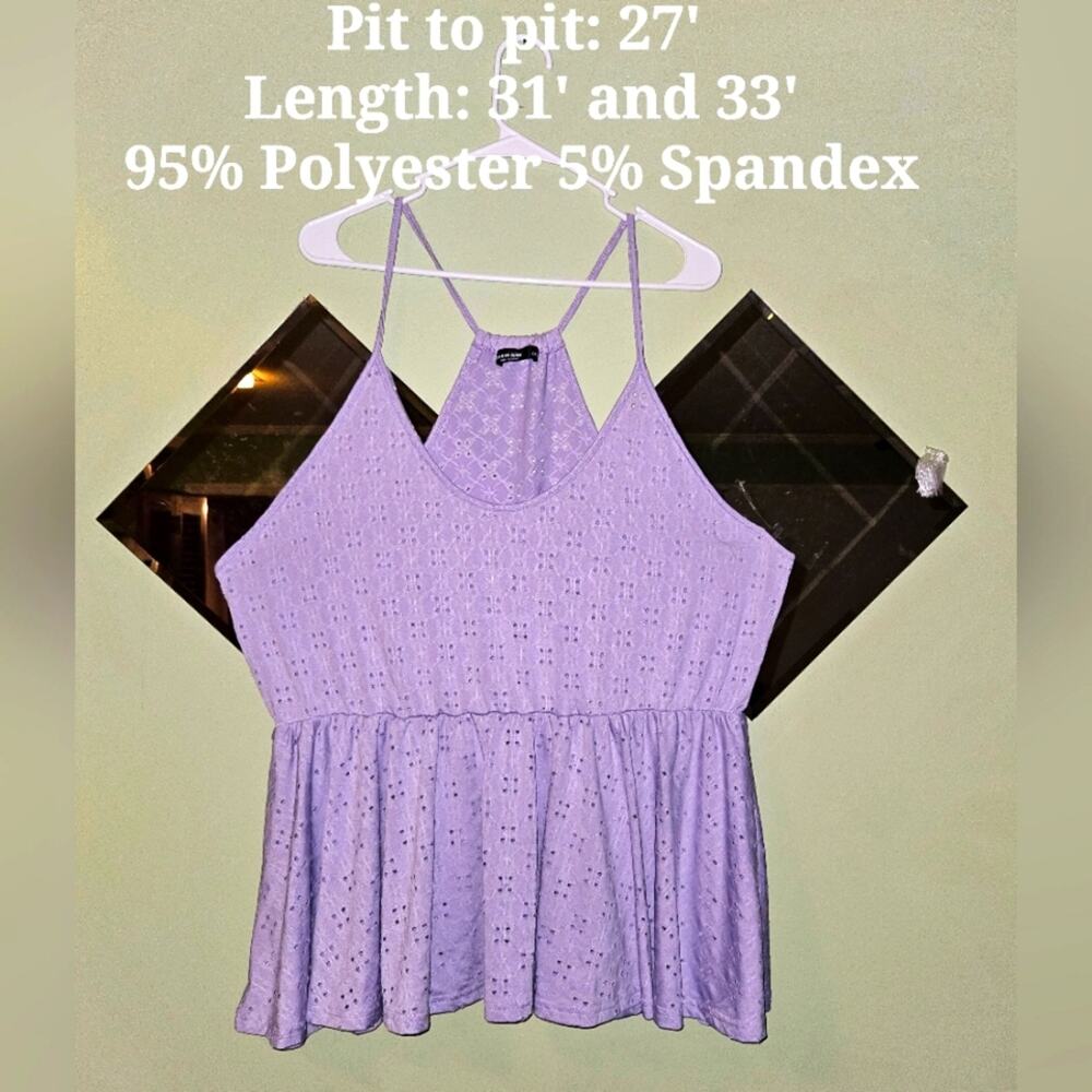 🩷 Shein Purple Peplum Tank 4x